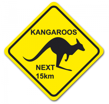 Aufkleber Kangaroos Next 15km